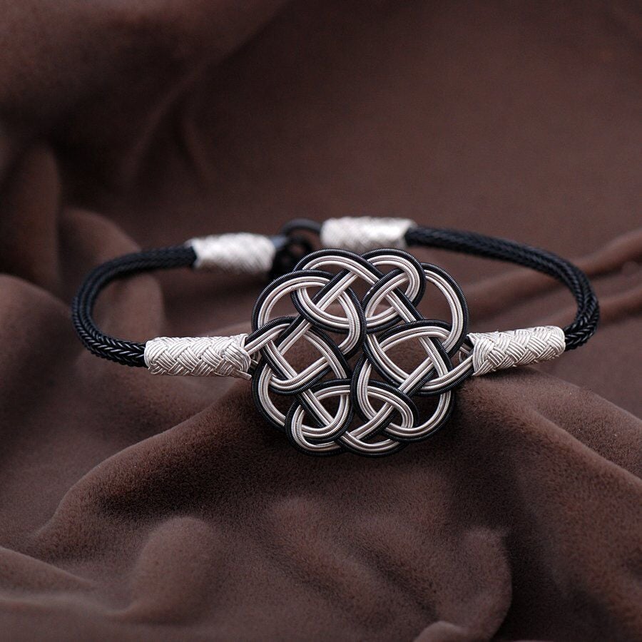 Kazaziye El Sarması Oksitli Gümüş Bileklik 2092