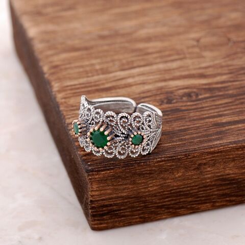 Telkari İşlemeli Gümüş Yüzük 2522