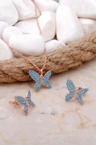 Rose Gümüş Kelebek Mini İkili Set 2022