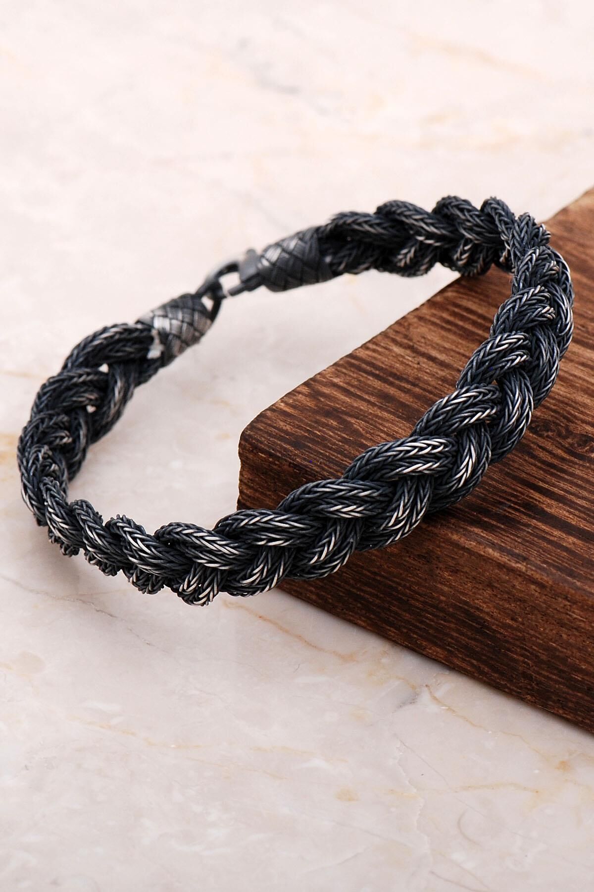 Kazaziye El Sarması Tasarım Gümüş Bileklik 3221