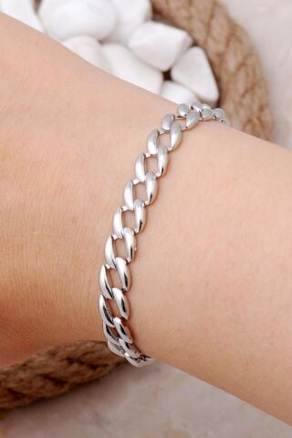 Gurmet Model Rodyumlu Gümüş Bileklik 4014