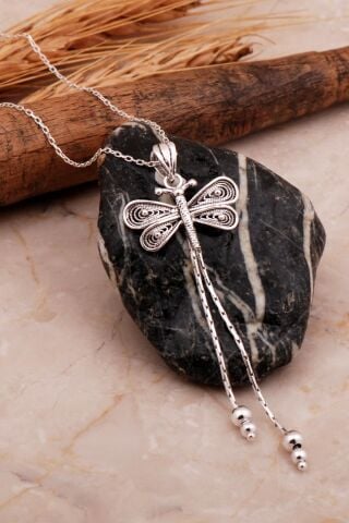 Yusufçuk Telkari Elişi Gümüş Kolye 7129