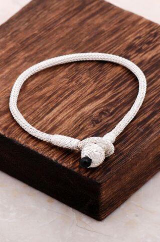 Kazaziye İşlemeli Elişi Tasarım Gümüş Bileklik 3247