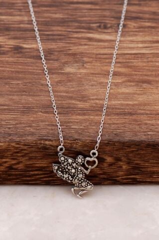 SU PERİSİ MARKAZİT TAŞLI GÜMÜŞ KOLYE 425