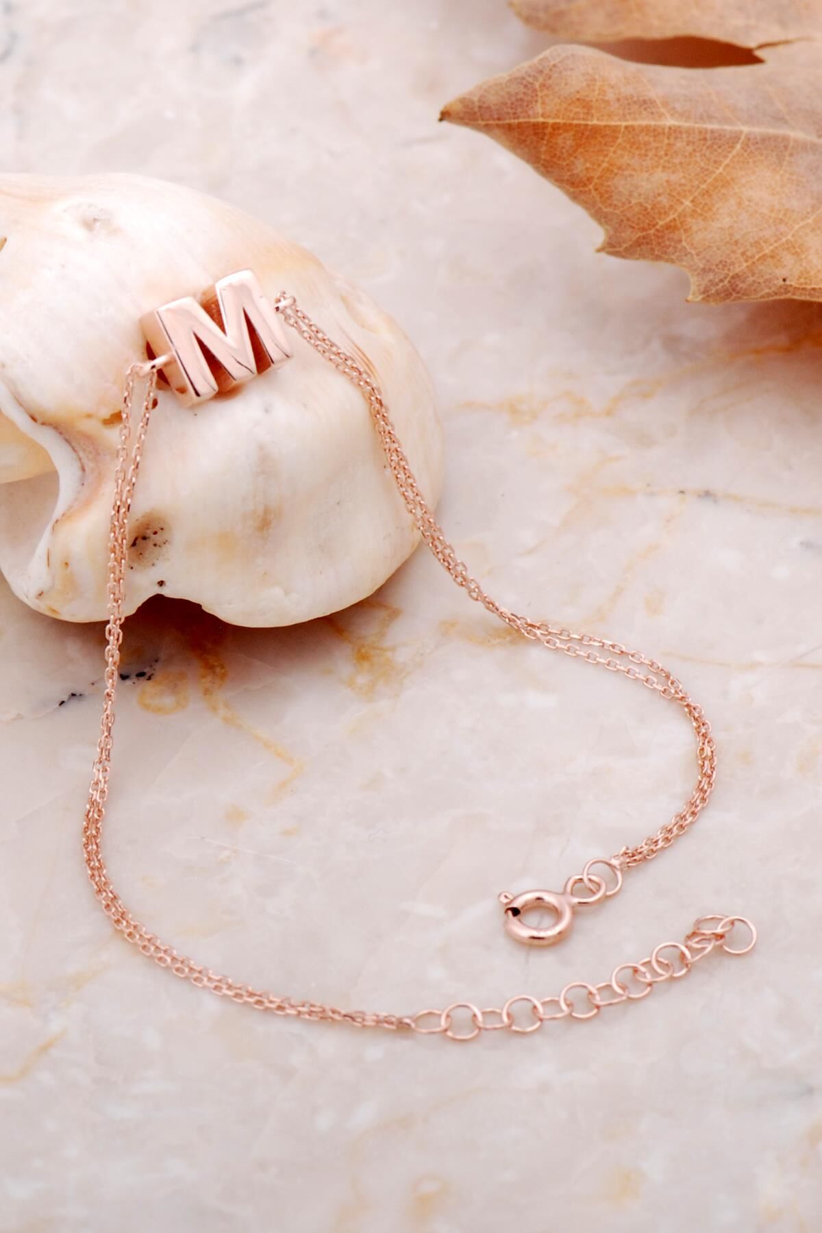 M Harfi Rose Gümüş Bileklik 4225