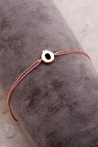 Ö Harfi Rose Gümüş Bileklik 4234