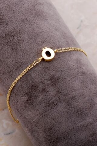 Ö Harfi Altın Kaplama Gümüş Bileklik 4235