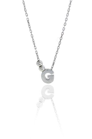 G Harfli Tasarım Gümüş Kolye 3807