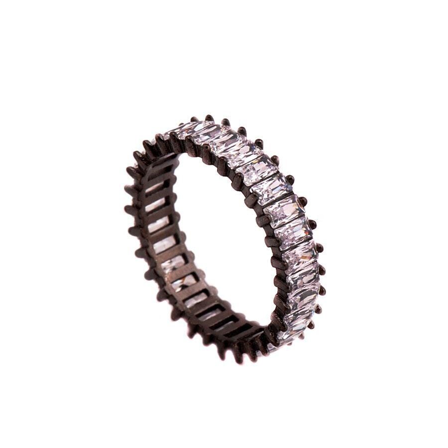 Baget Kesim Zirkon Taşlı Gümüş Yüzük 1315