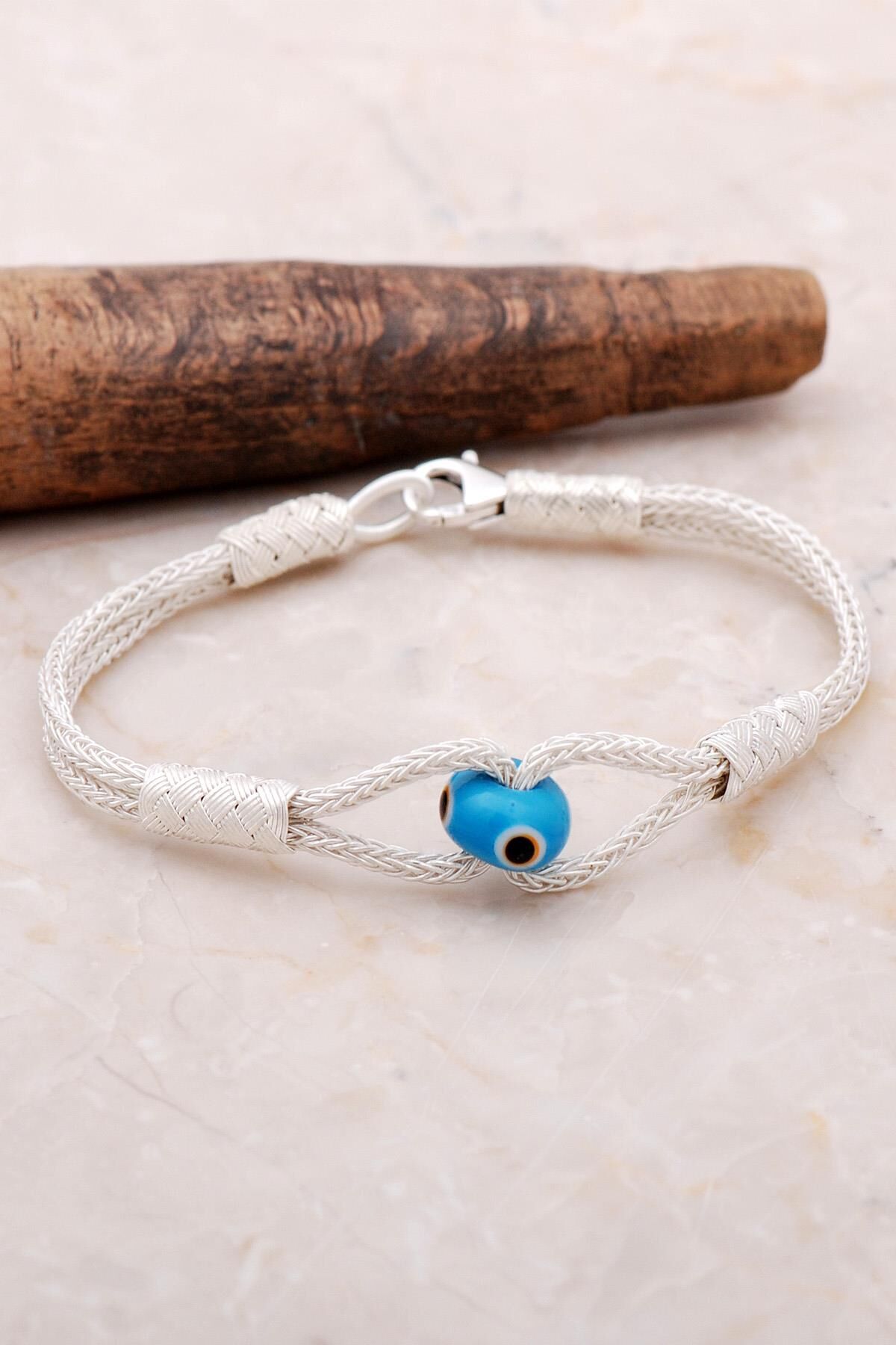 Kazaziye Örgü Nazar Boncuklu Bileklik 3462