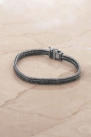 Hasır Elişi 20 Cm Gümüş Erkek Bileklik 4779