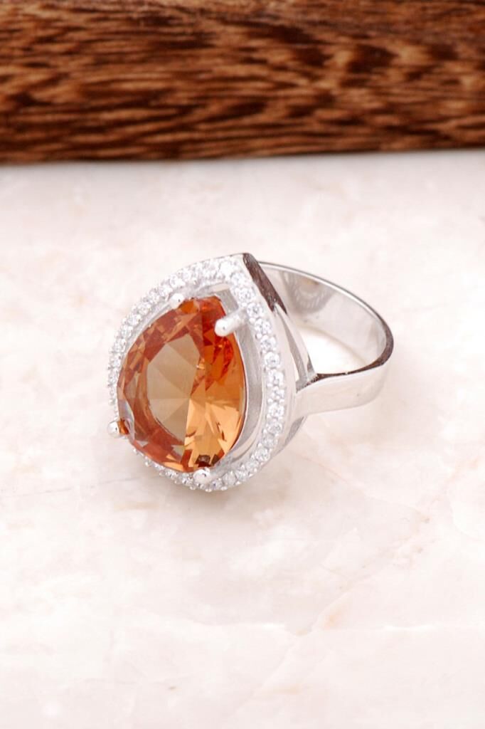 Sultan Taşlı Tasarım Gümüş Yüzük 1760