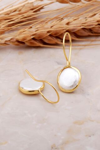 İnci Altın Kaplama Gümüş Küpe 5885