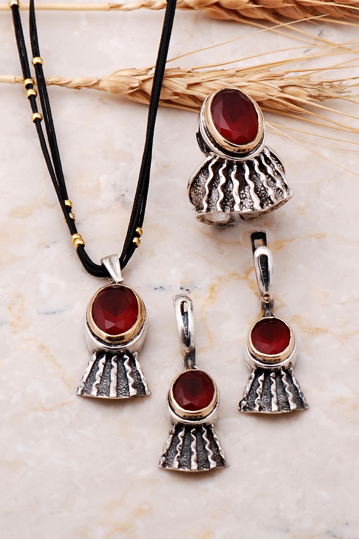 Yaşam Ağacı Tasarım Elişi Gümüş Set 1990