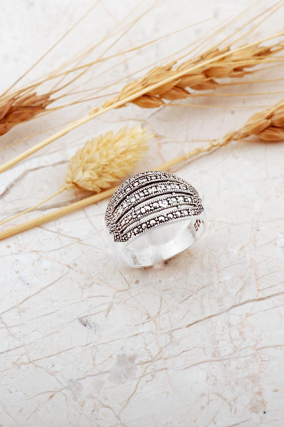 Taşsız Tasarım Ayarlanabilir Gümüş Yüzük 5988