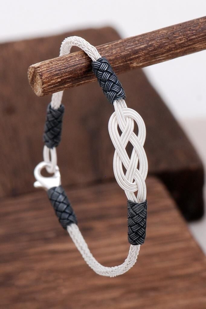 Kazaziye El Sarması Oksitli Gümüş Bileklik 3145