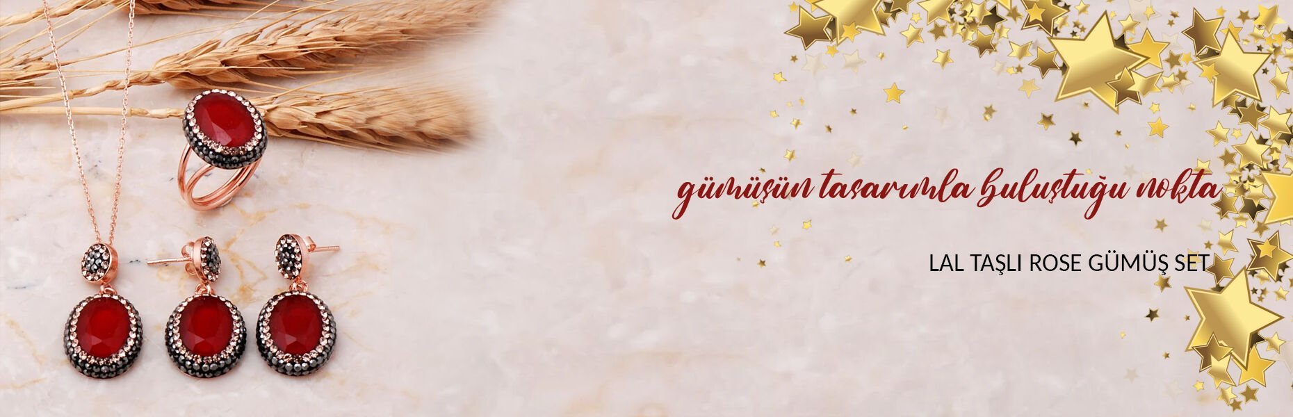 Lal Rose Gümüş Set
