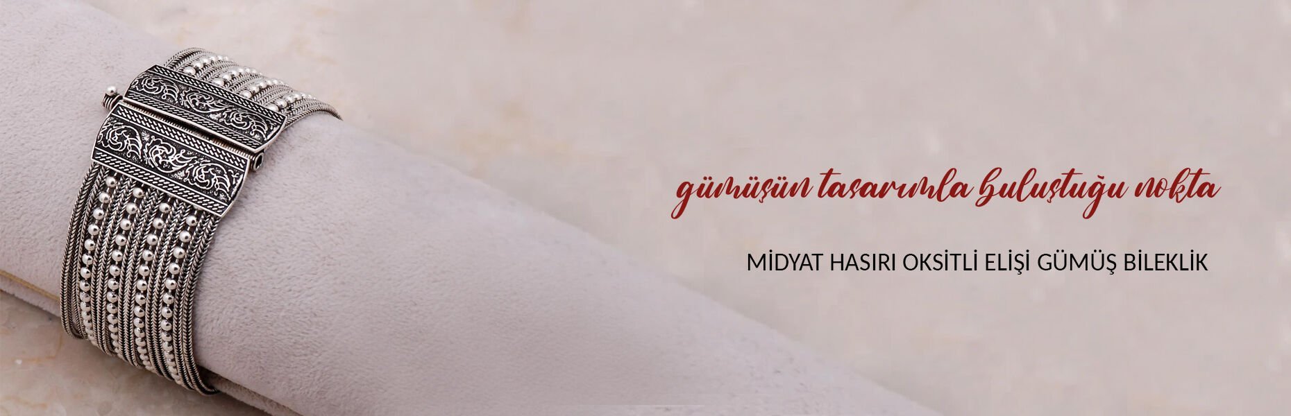 Midyat Hasırı Tasarım Elişi Oksitli Gümüş Bileklik 4304