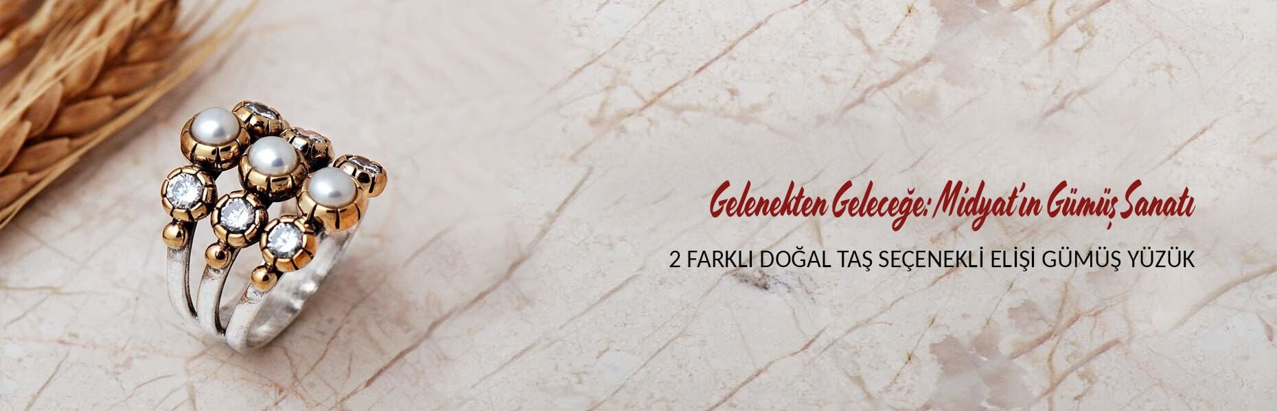 2 Farklı Doğal Taş Seçenekli Elişi 925 Ayar Gümüş Yüzük