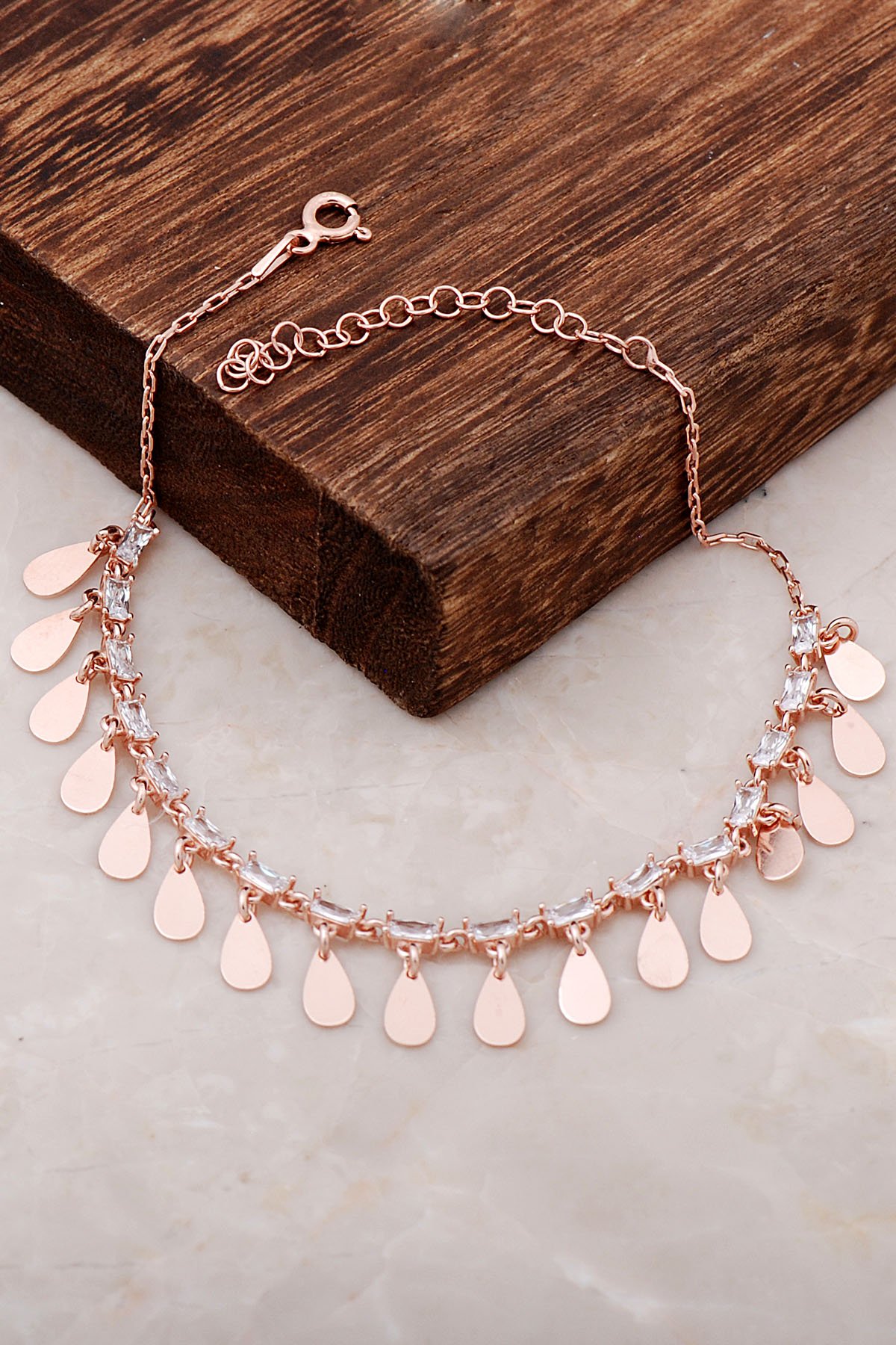 Rose Gümüş Baget Pullu Halhal 