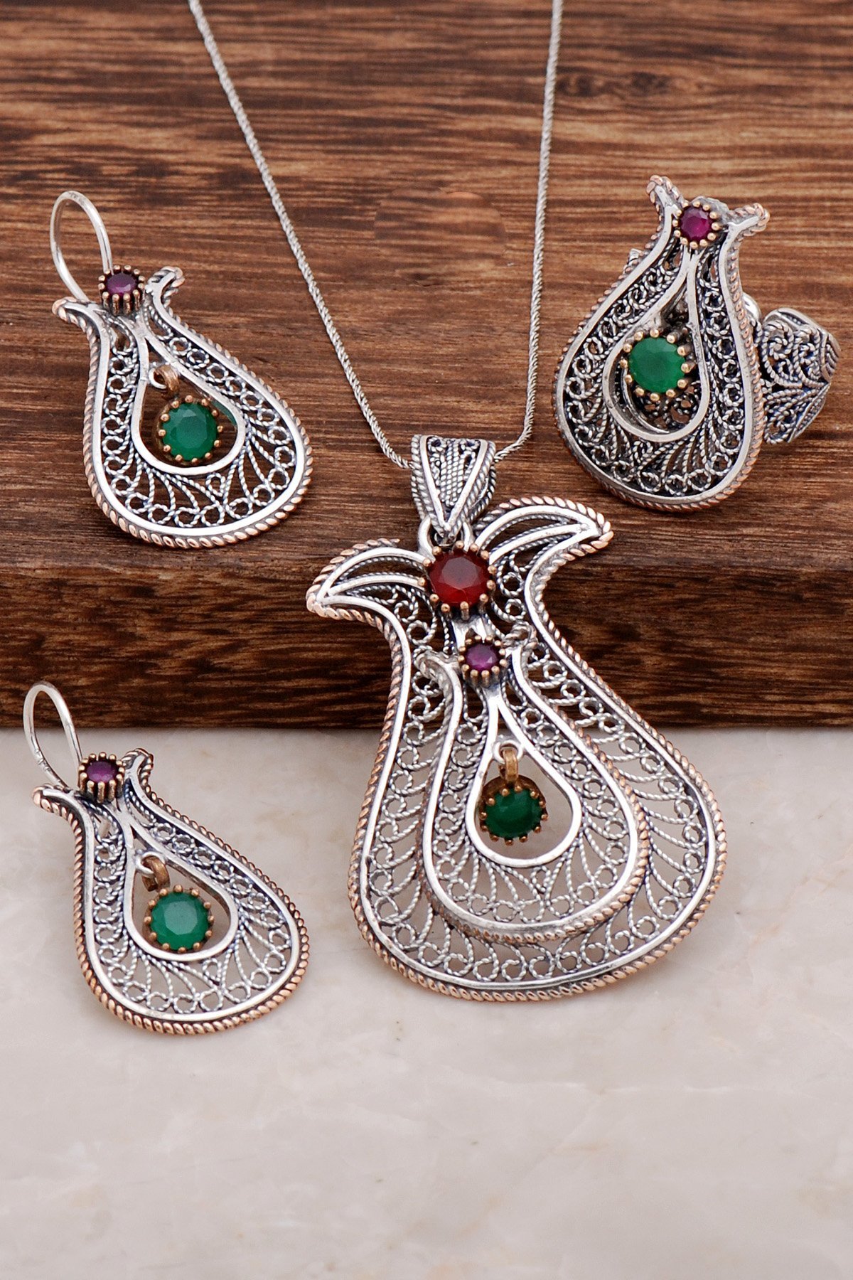 Lale Tasarım El İşi Gümüş Set 1999