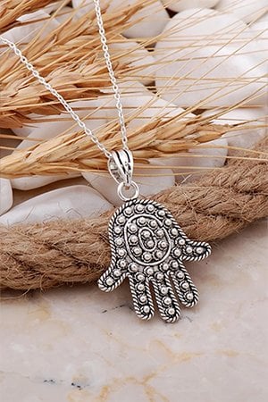 Fatma Ana Eli Gümüş Telkari Kolye