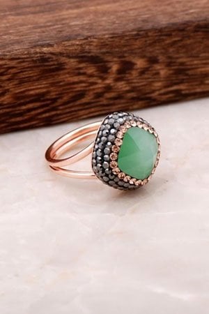 Opal Taşlı Gümüş Yüzük