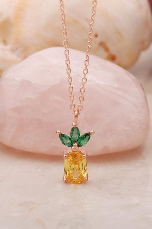 Topaz Taşlı Gümüş Kolye