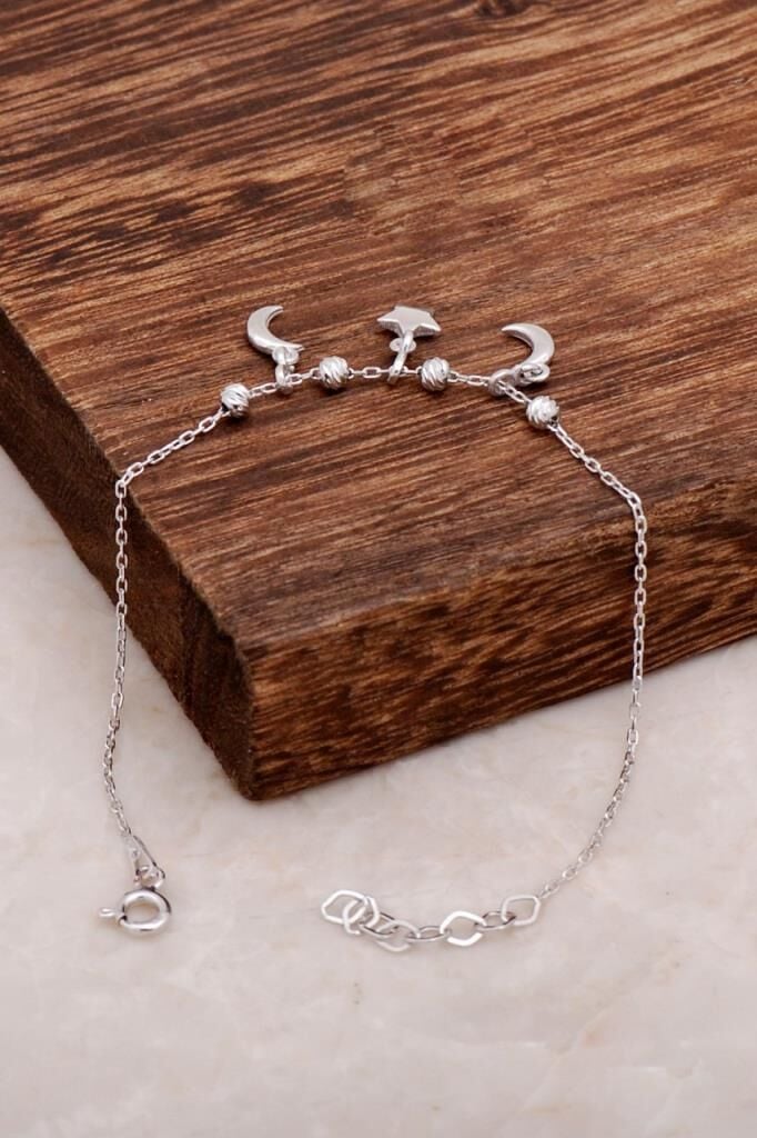 Ay Yıldız Tasarım Gümüş Bileklik 3167