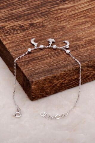 Ay Yıldız Tasarım Gümüş Bileklik 3167