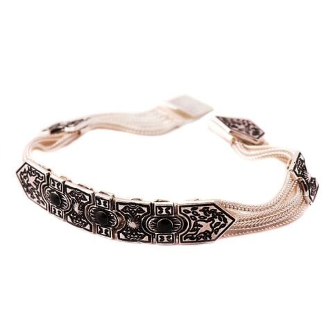 MİDYAT TAŞ EVLERİ MOTİFLİ HASIR GÜMÜŞ BİLEKLİK 1175