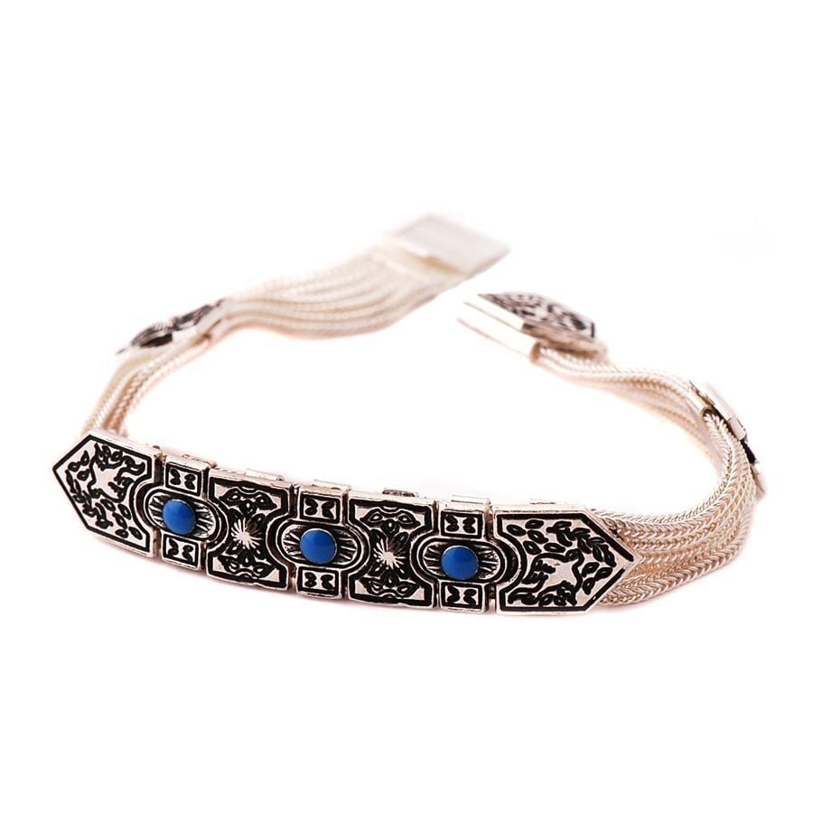 MİDYAT TAŞ EVLERİ MOTİFLİ HASIR GÜMÜŞ BİLEKLİK 1179