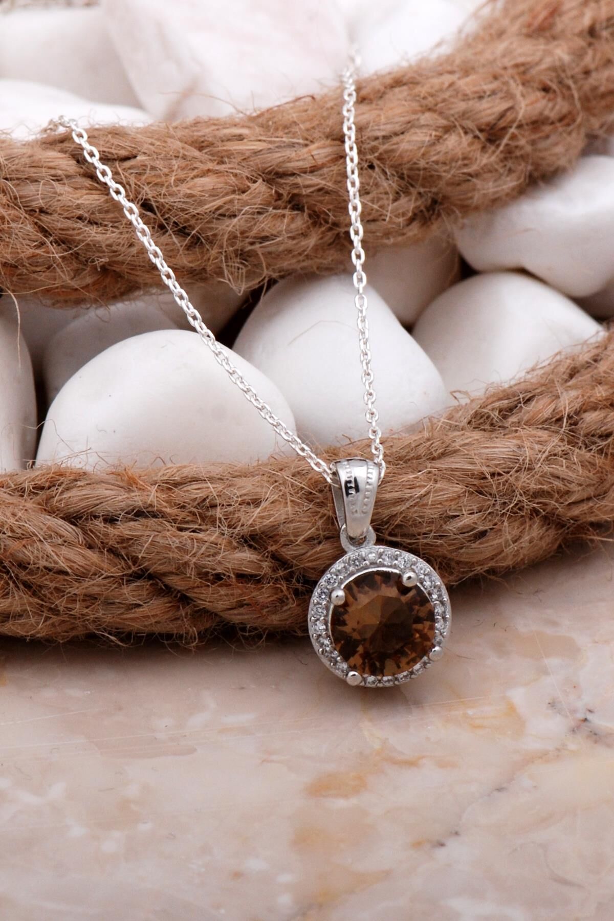 Renk Değiştiren Sultan Taşlı Gümüş Kolye 7833