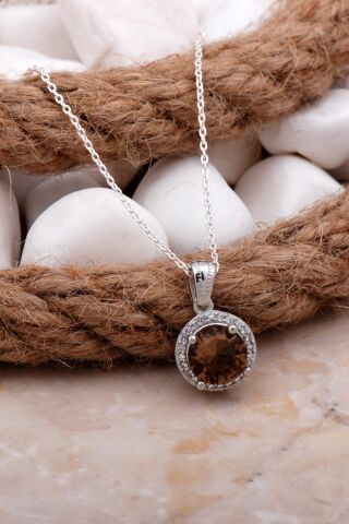 Renk Değiştiren Sultan Taşlı Gümüş Kolye 7833