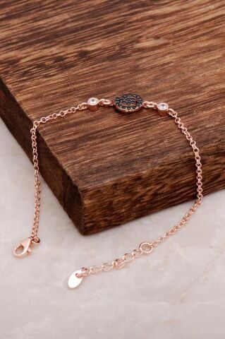 Taşlı Tasarım Gümüş Bileklik 3182