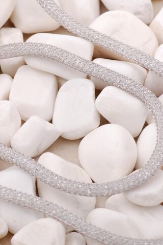 Tığ Örgü Taşlı Tasarım Rodyumlu Gümüş Set 2467