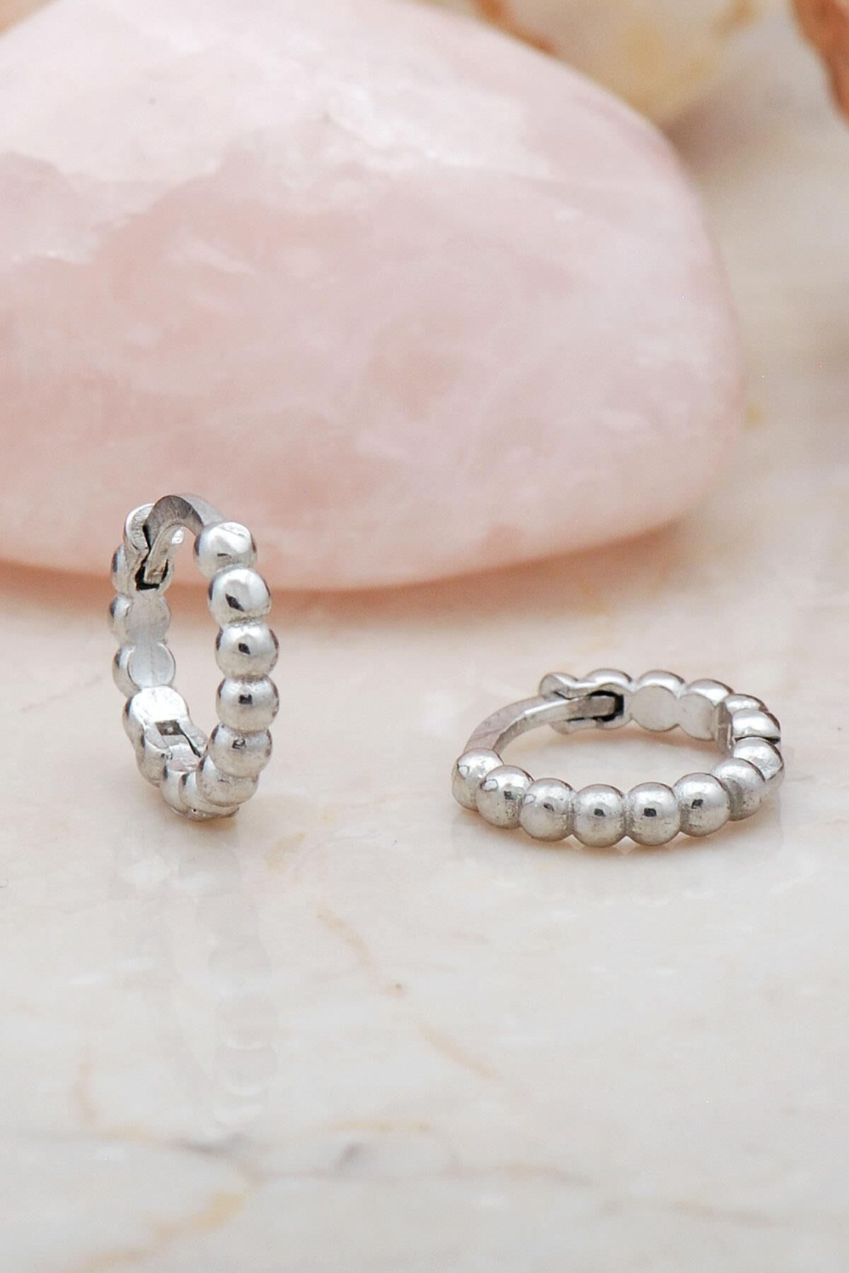 12 mm Toplu Halka Rodyumlu Gümüş Küpe 5456