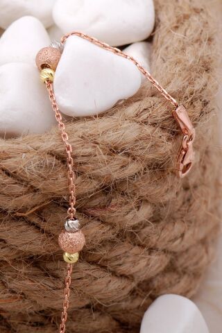 Dorika Toplu Rose 925 Ayar Gümüş Bileklik 3892