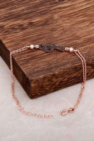 Sol Anahtarı Tasarım Gümüş Bileklik 3184