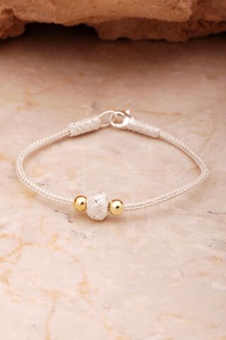 Kazaziye İşlemeli Elişi Altın Kaplama Toplu Gümüş Bileklik 4401