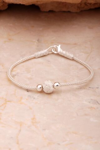 Kazaziye İşlemeli Elişi Toplu Gümüş Bileklik 4402