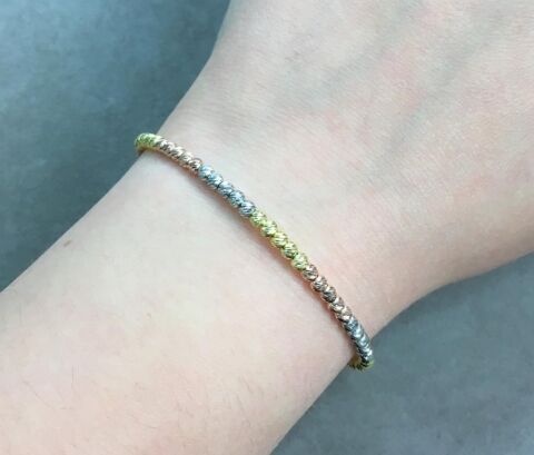 Dorissa Altın Yaldızlı Rose Gümüş Bilezik 2269