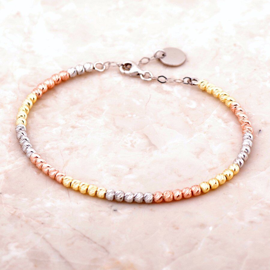 Dorissa Altın Yaldızlı Rose Gümüş Bilezik 2269