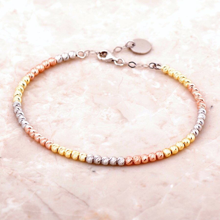 Dorika Altın Yaldızlı Rose 925 Ayar Gümüş Bilezik 2269