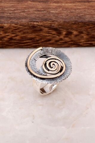 Hayal Tasarım Çekiç Dövme Elişi Gümüş Yüzük 2721