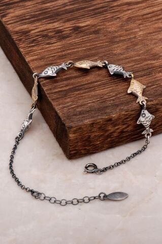 Balık Tasarım Gümüş Bileklik 3195