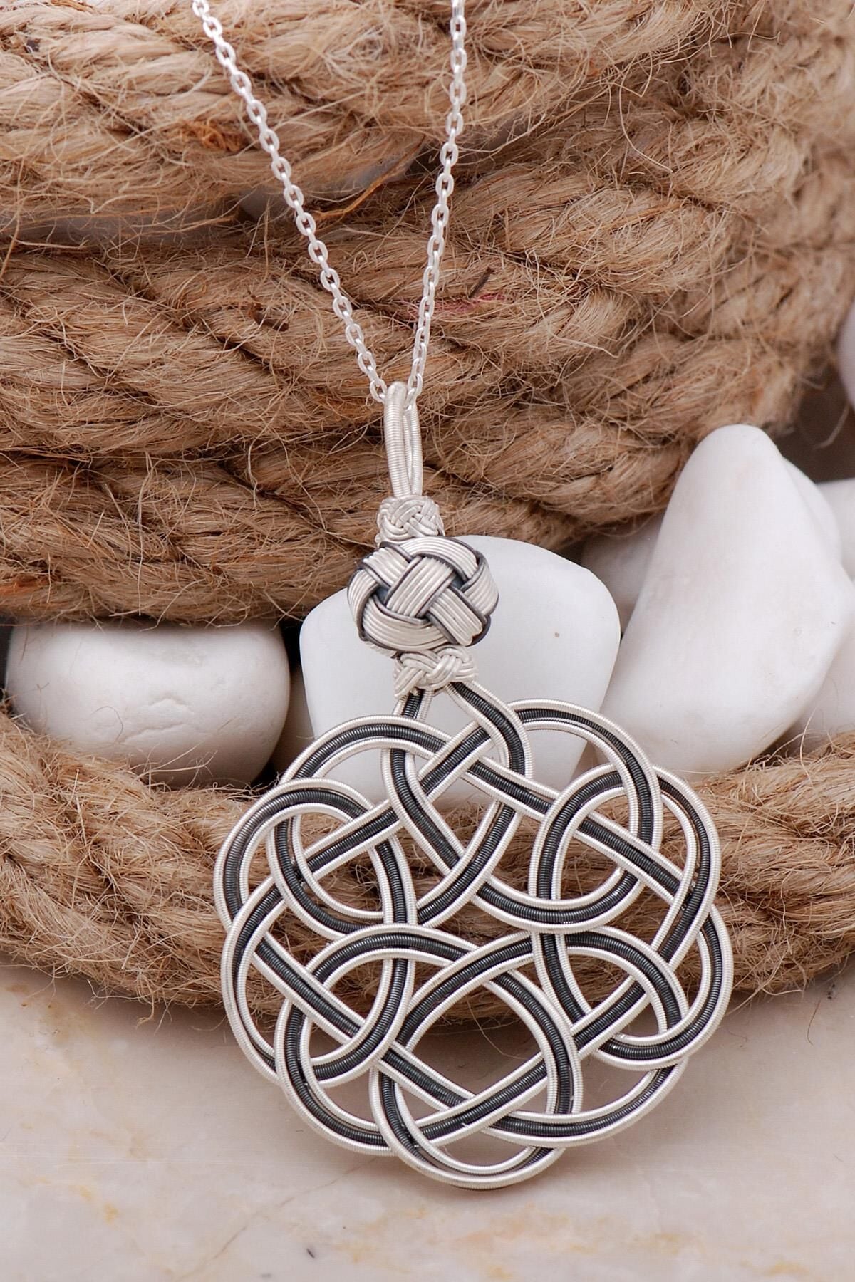 Aşk Düğümü Kazaziye Elişi Gümüş Kolye 222