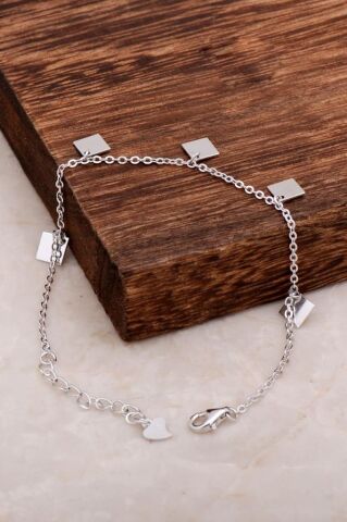 Pullu Tasarım Gümüş Bileklik 3196