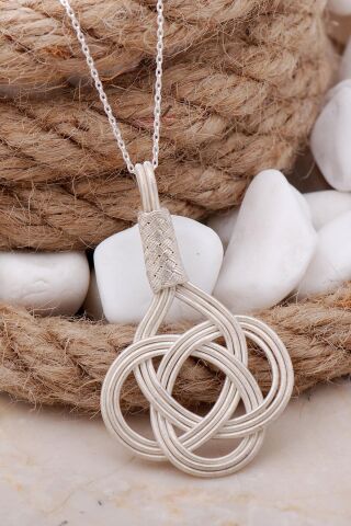 Şems Düğümü Kazaziye Elişi Gümüş Kolye 221