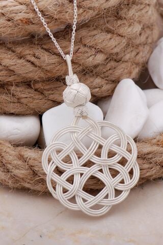 Aşk Düğümü Kazaziye Elişi Gümüş Kolye 220